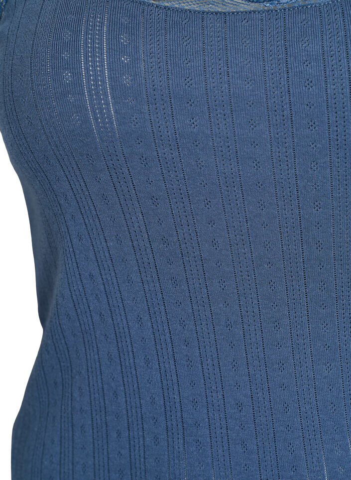 Chemise de nuit &agrave; fines bretelles et motif textur&eacute;, Bleu, Packshot image number 2