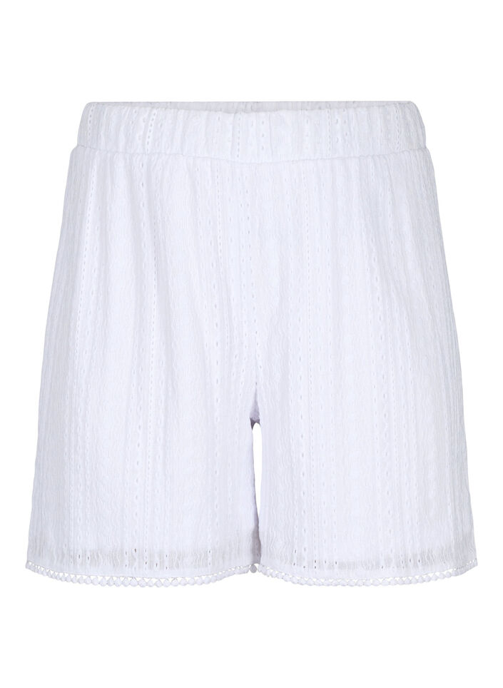 Short avec motif texturé, Bright White, Packshot image number 0