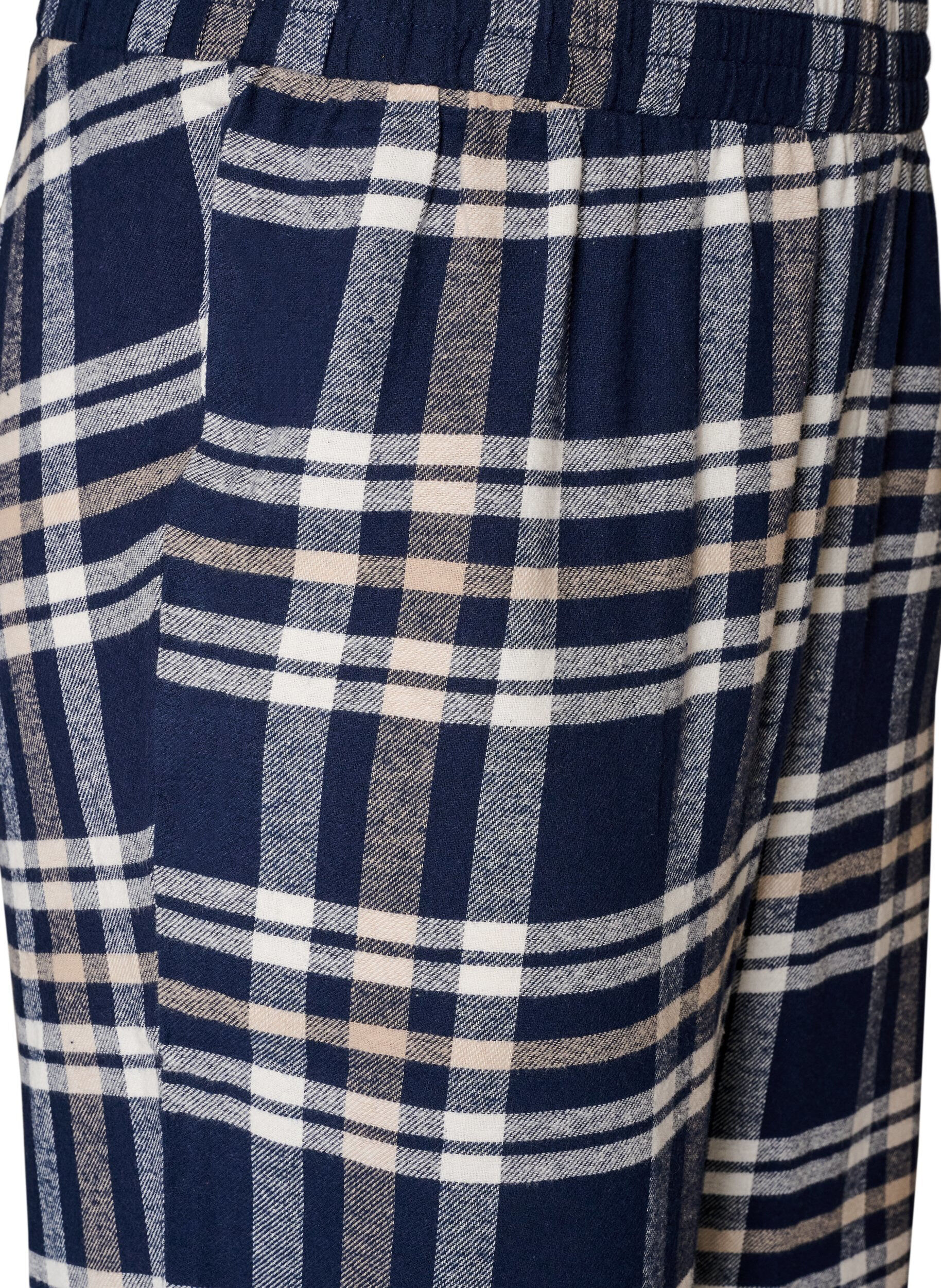ZizziKarierte Pyjamahose aus Baumwolle, Blau, Packshot image number 2