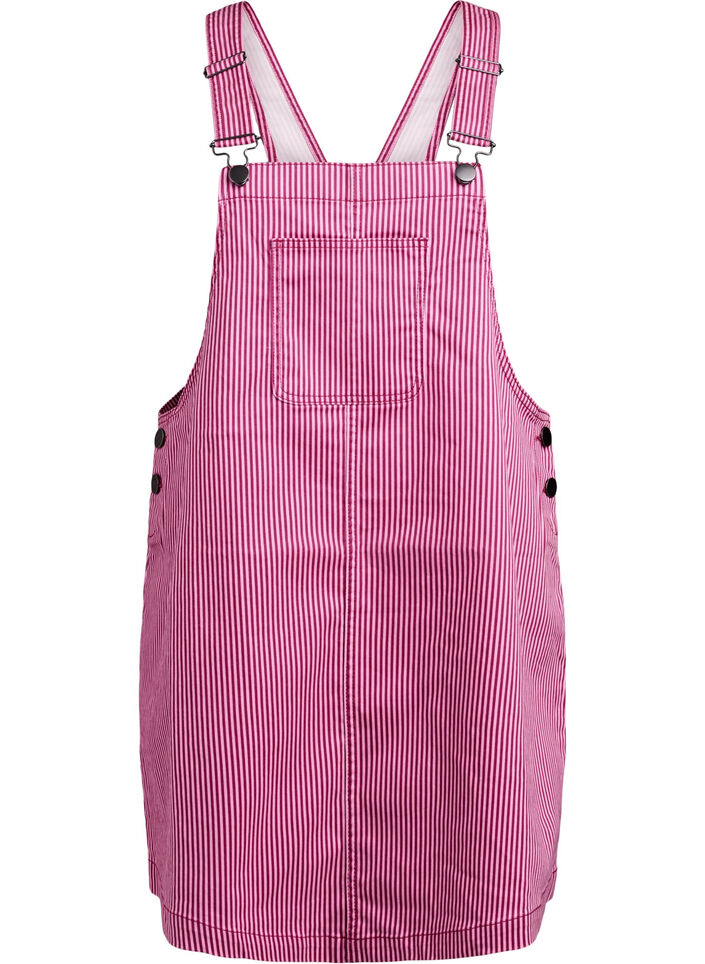 Robe salopette courte à rayures, Red Stripe, Packshot image number 0
