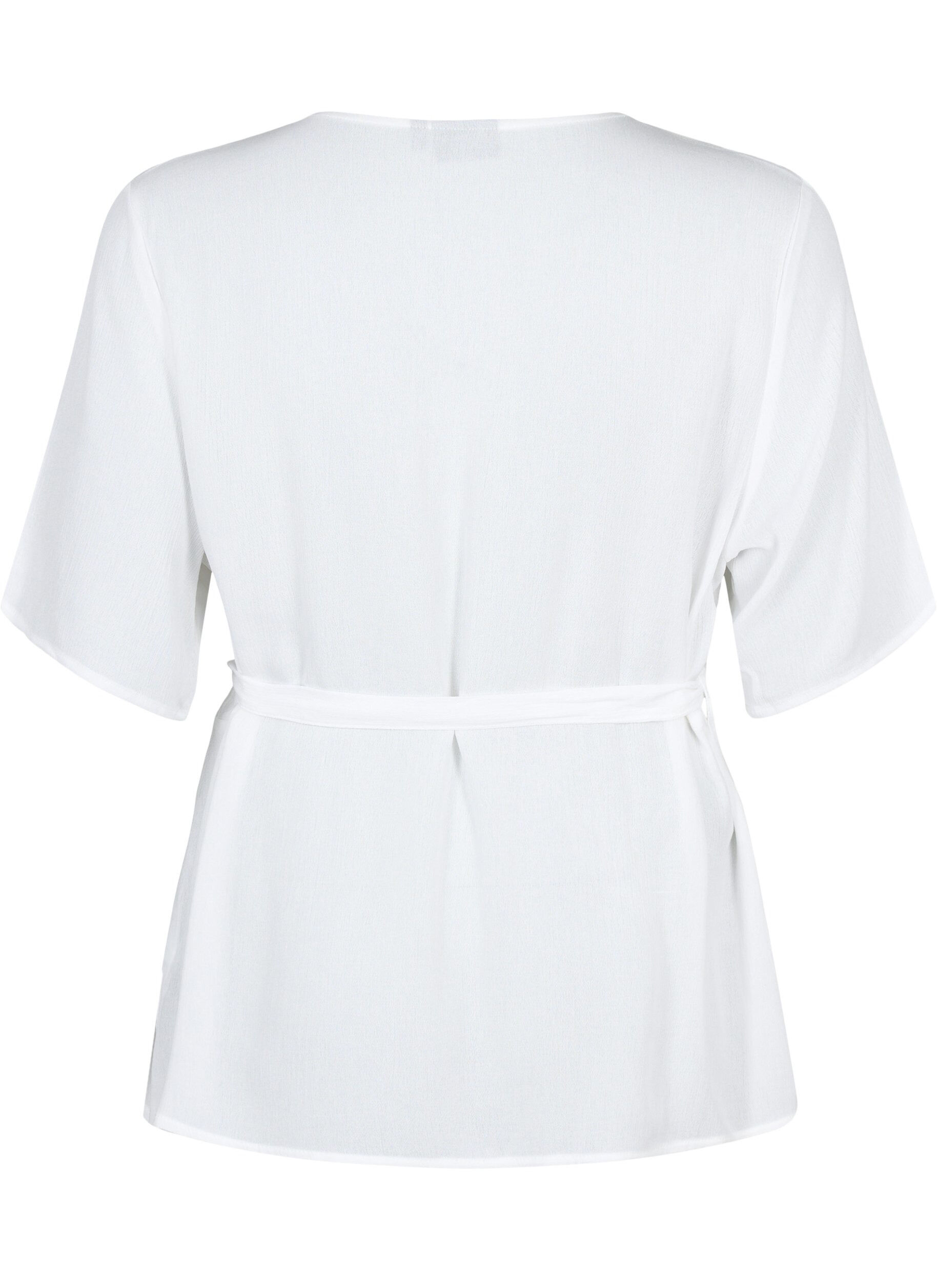 Zizzi Blouse en viscose cache-c&oelig;ur, Bright White, Packshot image number 1