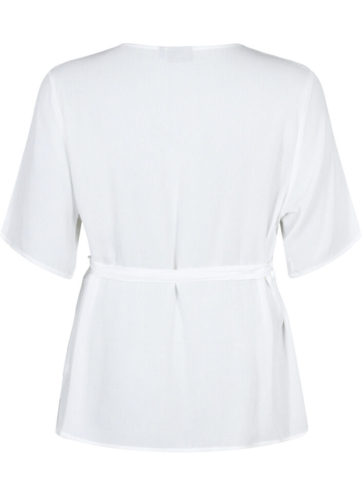 Blouse en viscose cache-c&oelig;ur, Bright White, Packshot image number 1
