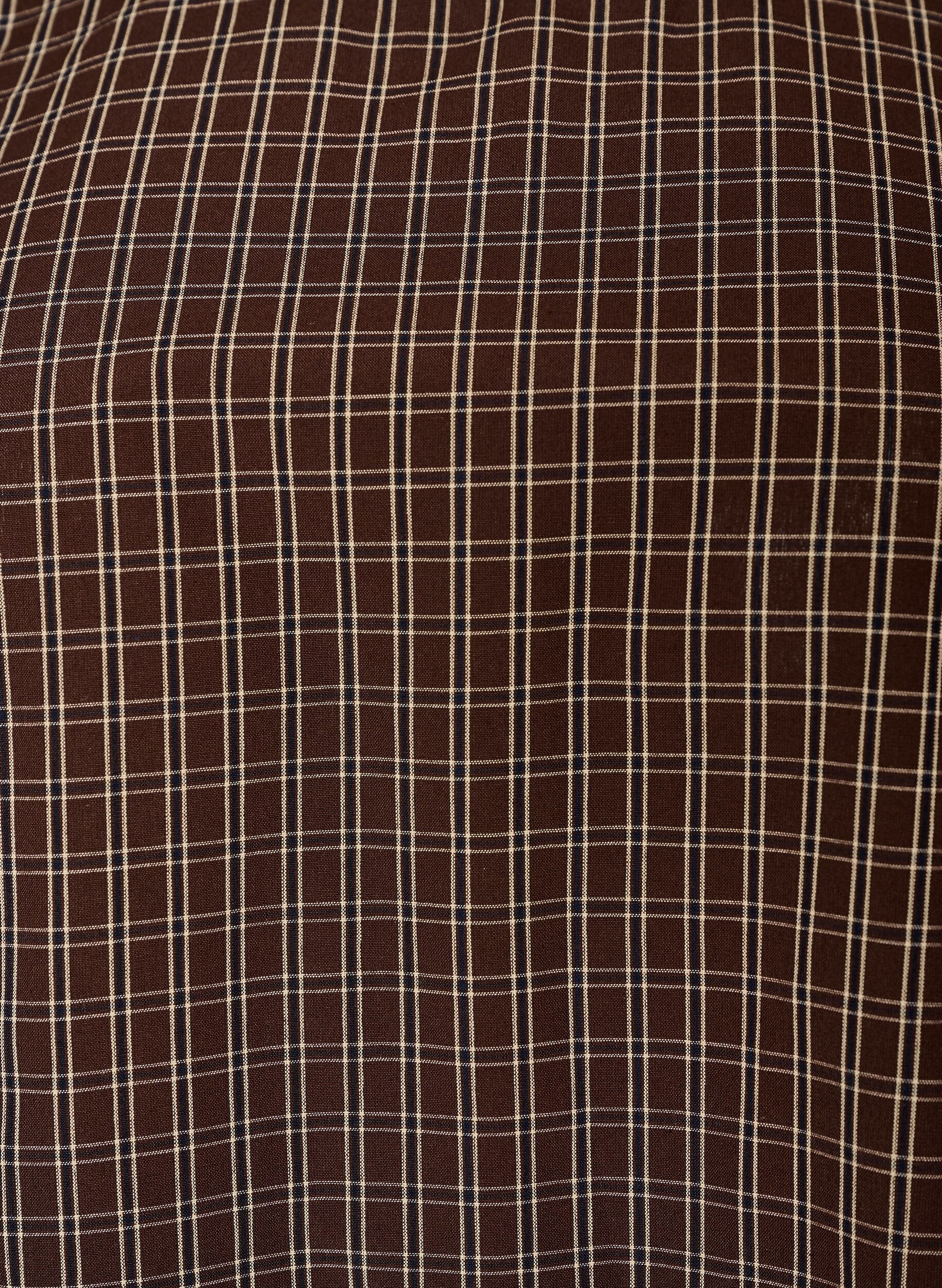 ZizziTop &agrave; carreaux avec bordure asym&eacute;trique en dentelle, Marron, Packshot image number 2