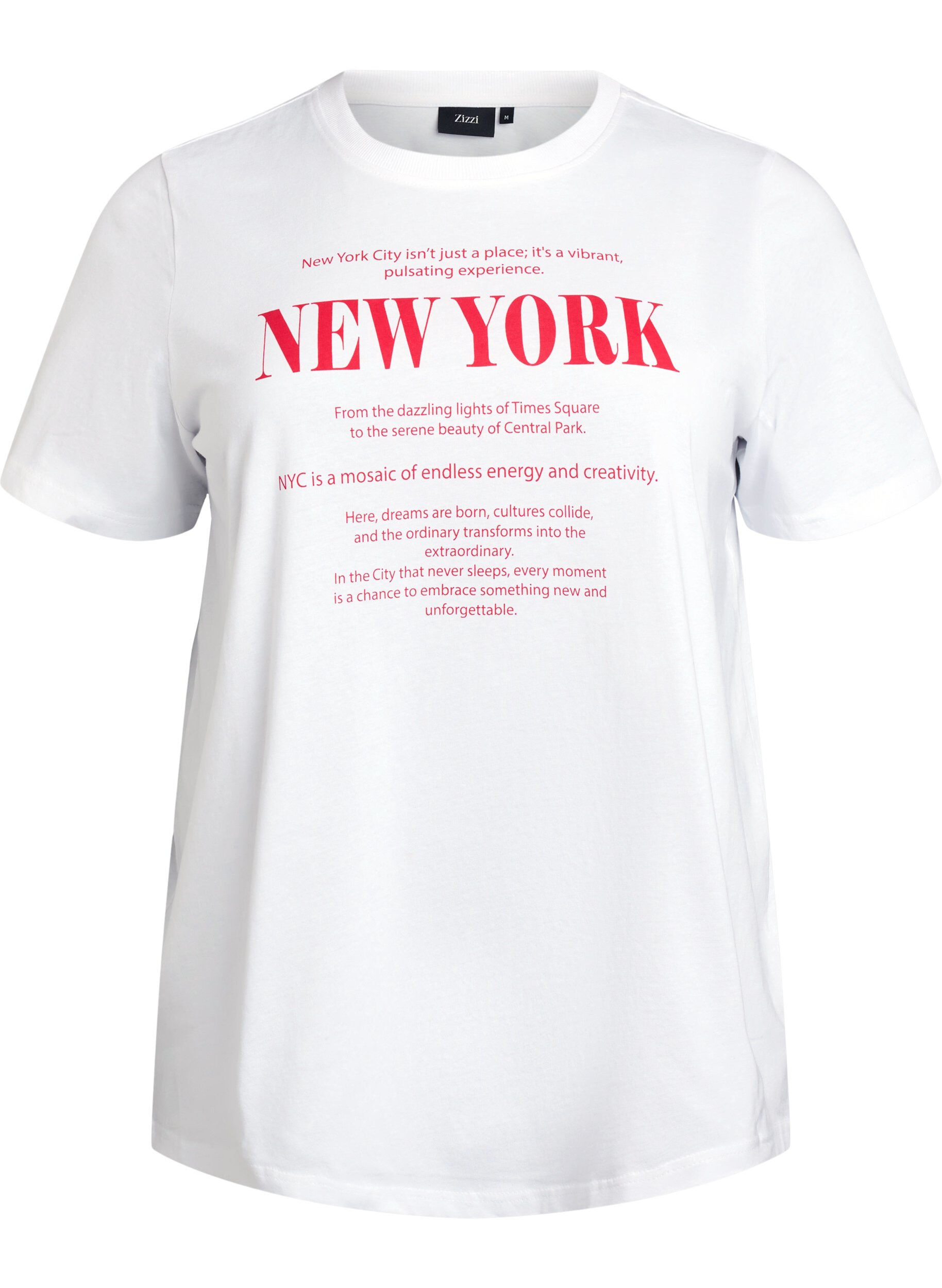 ZizziT-Shirt mit Textaufdruck und Rundhalsausschnitt, Wei&szlig;, Packshot image number 0