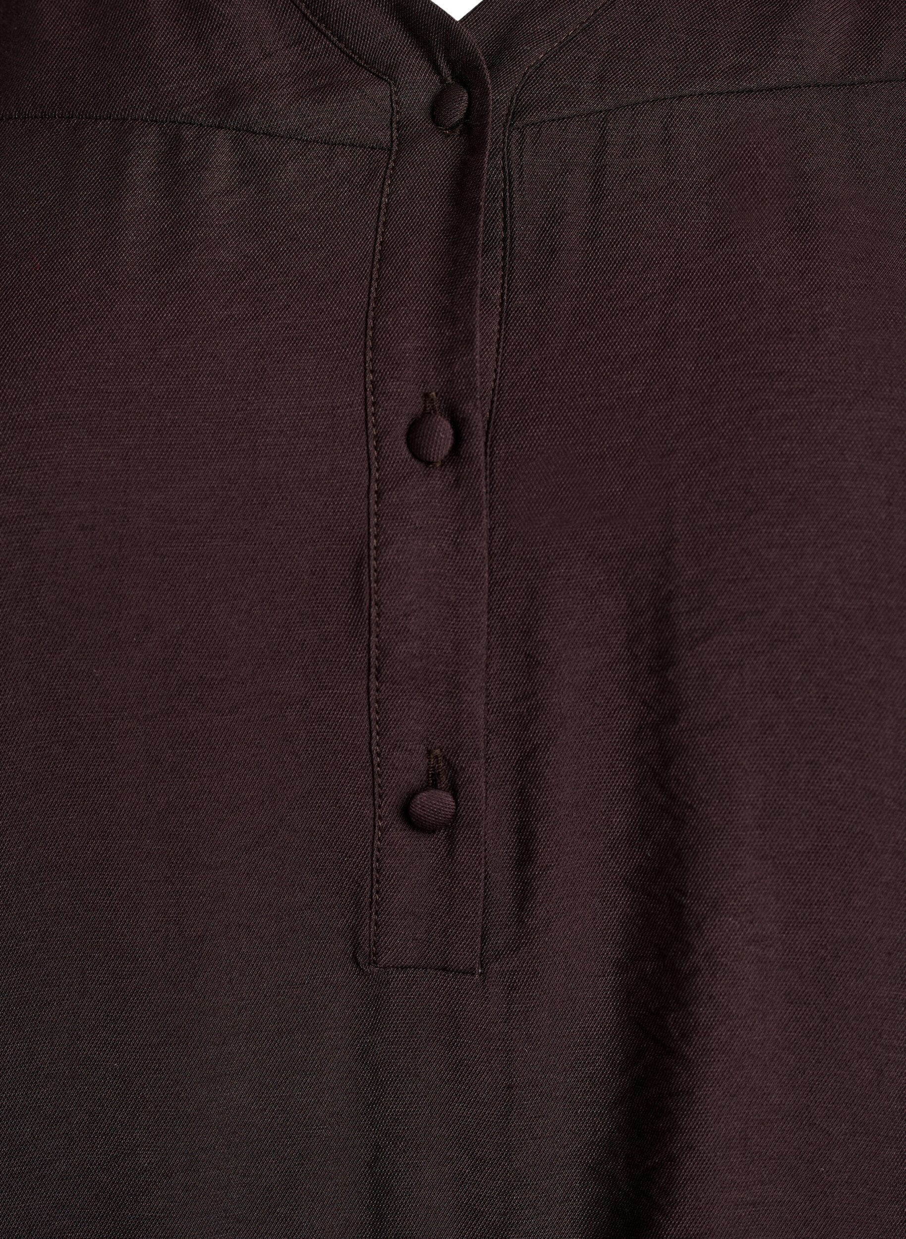 Zizzi Bluse aus Viskose mit Smock und gerafften Details, Braun, Packshot image number 2