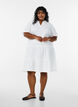 Robe courte &eacute;vas&eacute;e en mousseline de coton, Blanc, Model image number 1