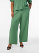Pantalon taille haute en mousseline de coton &agrave; coupe ample, Vert, Model image number 2