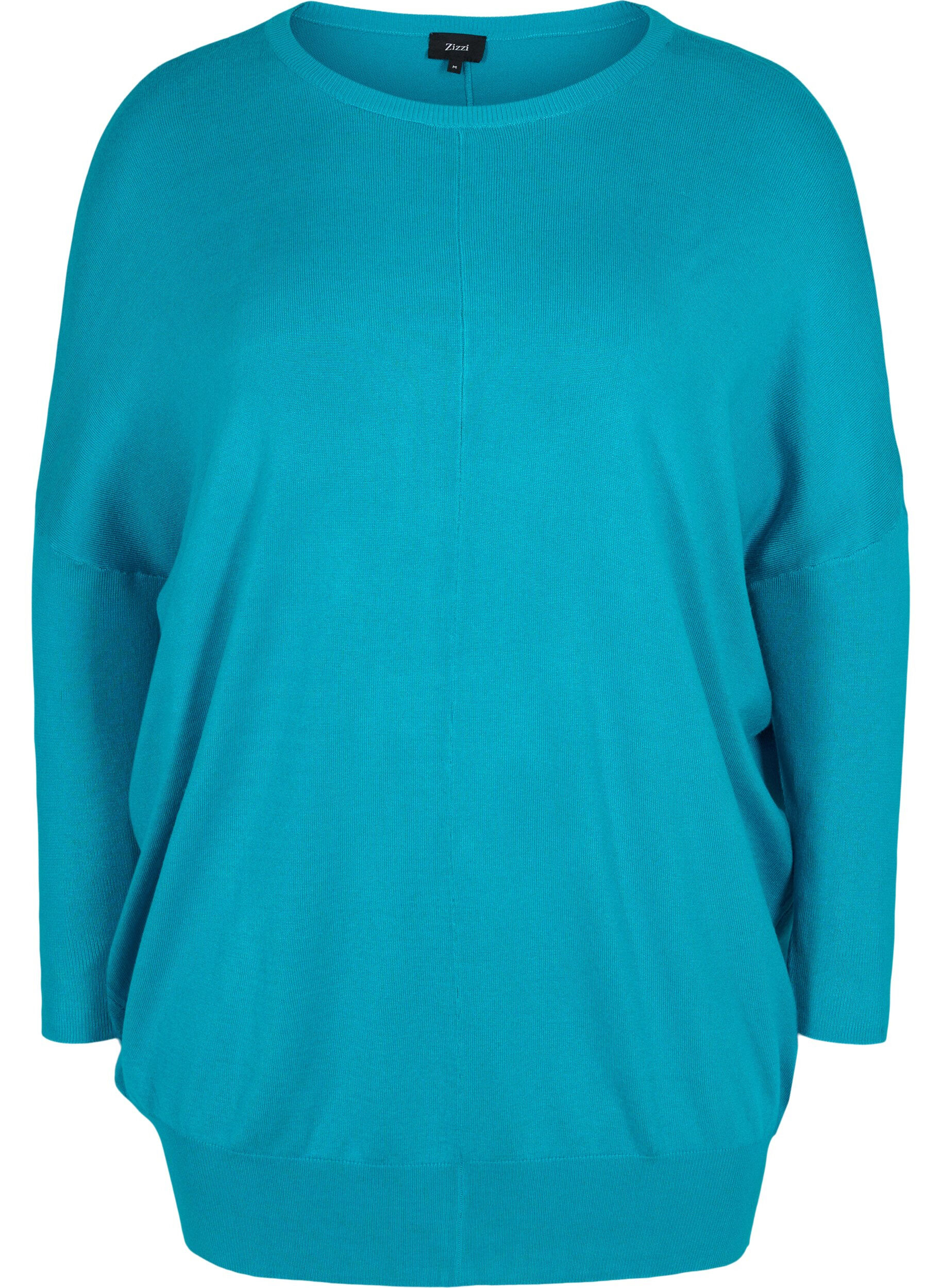 Zizzi Strick-Tunika aus Viskose-Mischung, Capri Breeze, Packshot image number 0