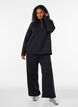 Pantalon de jogging taille haute avec coupe ample, Noir, Model image number 0