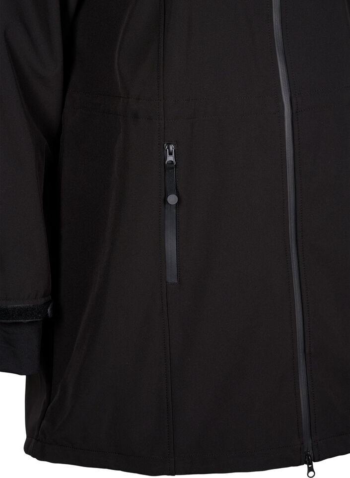 Softshell-Jacke mit abnehmbarer Kapuze, Schwarz, Packshot image number 3