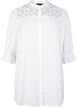 Chemise longue en viscose avec détail en dentelle, Bright White, Packshot image number 0