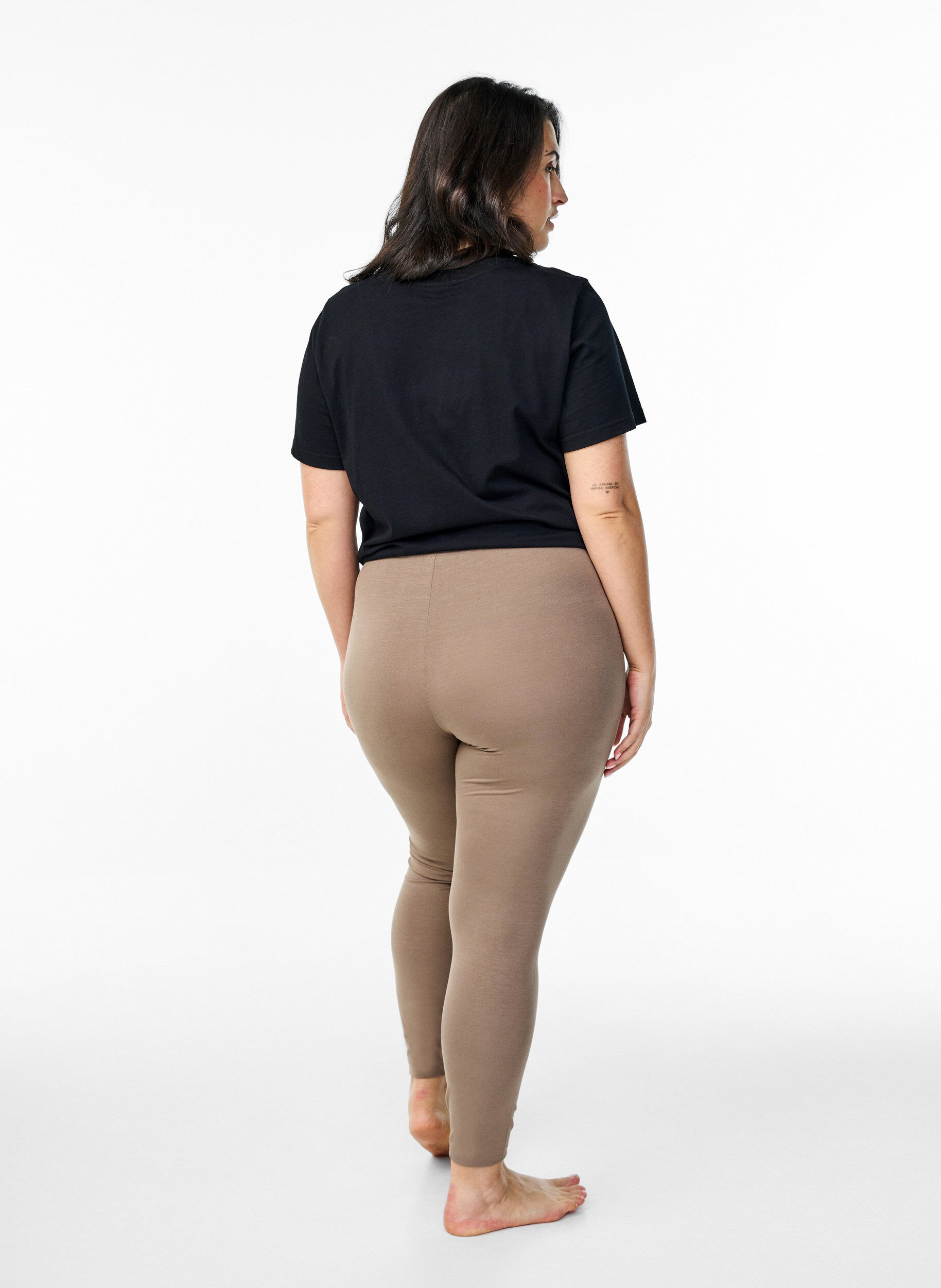 Zizzi Leggings basiques en viscose, Marron, Model image number 2