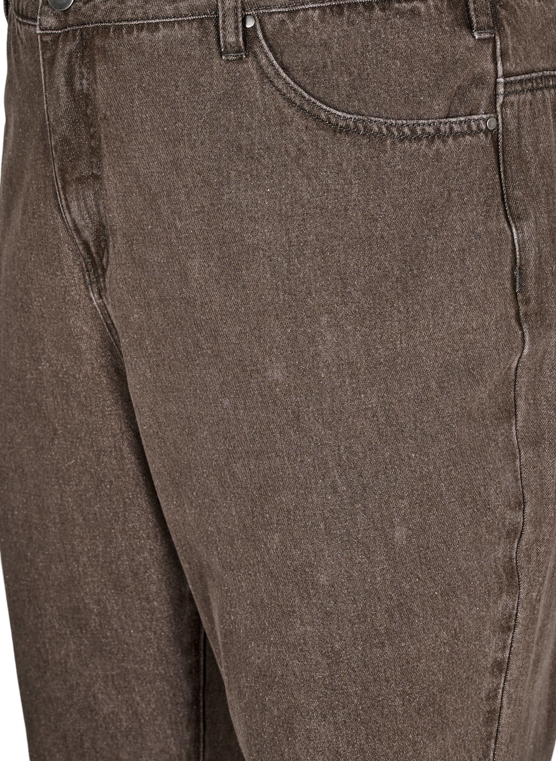 Zizzi Jean coupe droite en denim color&eacute;, Marron, Packshot image number 2
