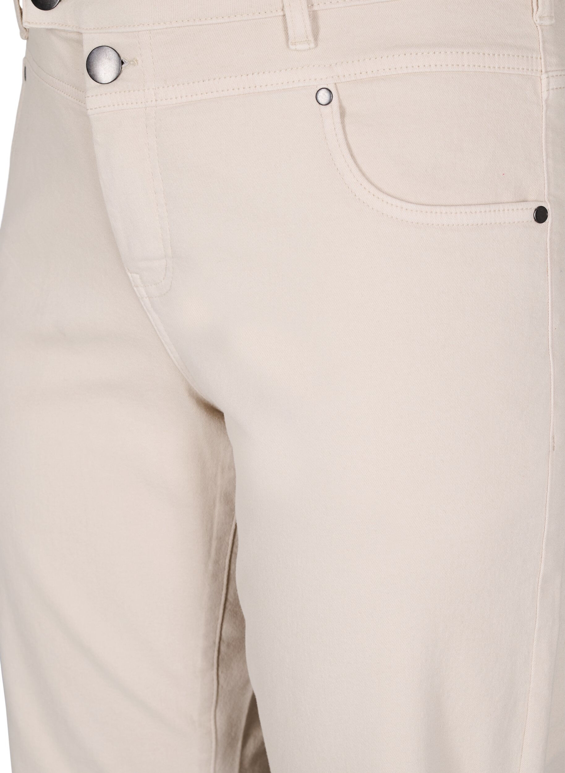 Zizzi Jean taille haute Gemma, Beige, Packshot image number 2