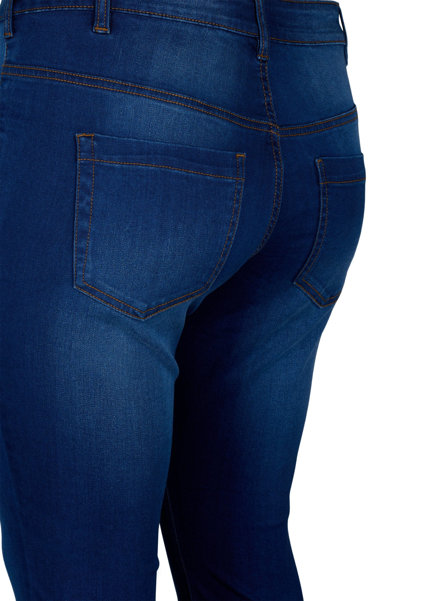 Zizzi Viona Jeans mit normaler Taille, Blau, Packshot image number 3