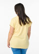 T-shirt &agrave; manches courtes en m&eacute;lange de coton, Jaune clair, Model image number 2