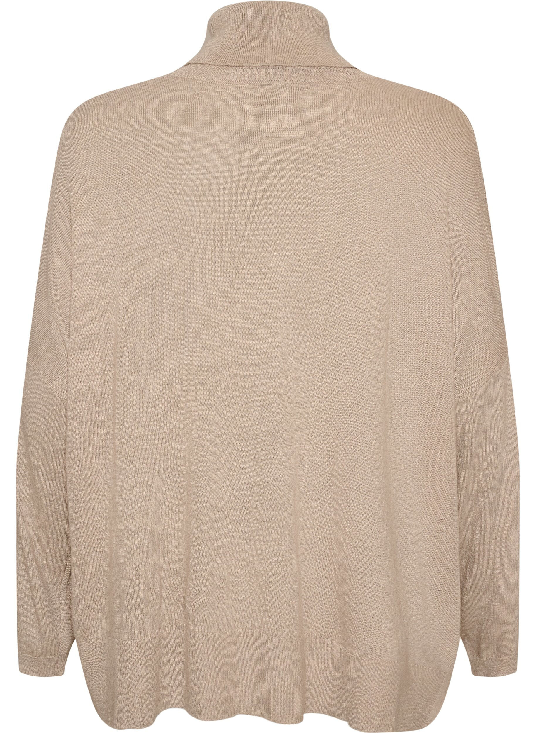 ZizziPull &agrave; col roul&eacute; &agrave; coupe ample, Beige, Packshot image number 1