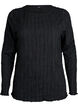 Blouse en jersey ondul&eacute;, Noir, Packshot image number 0