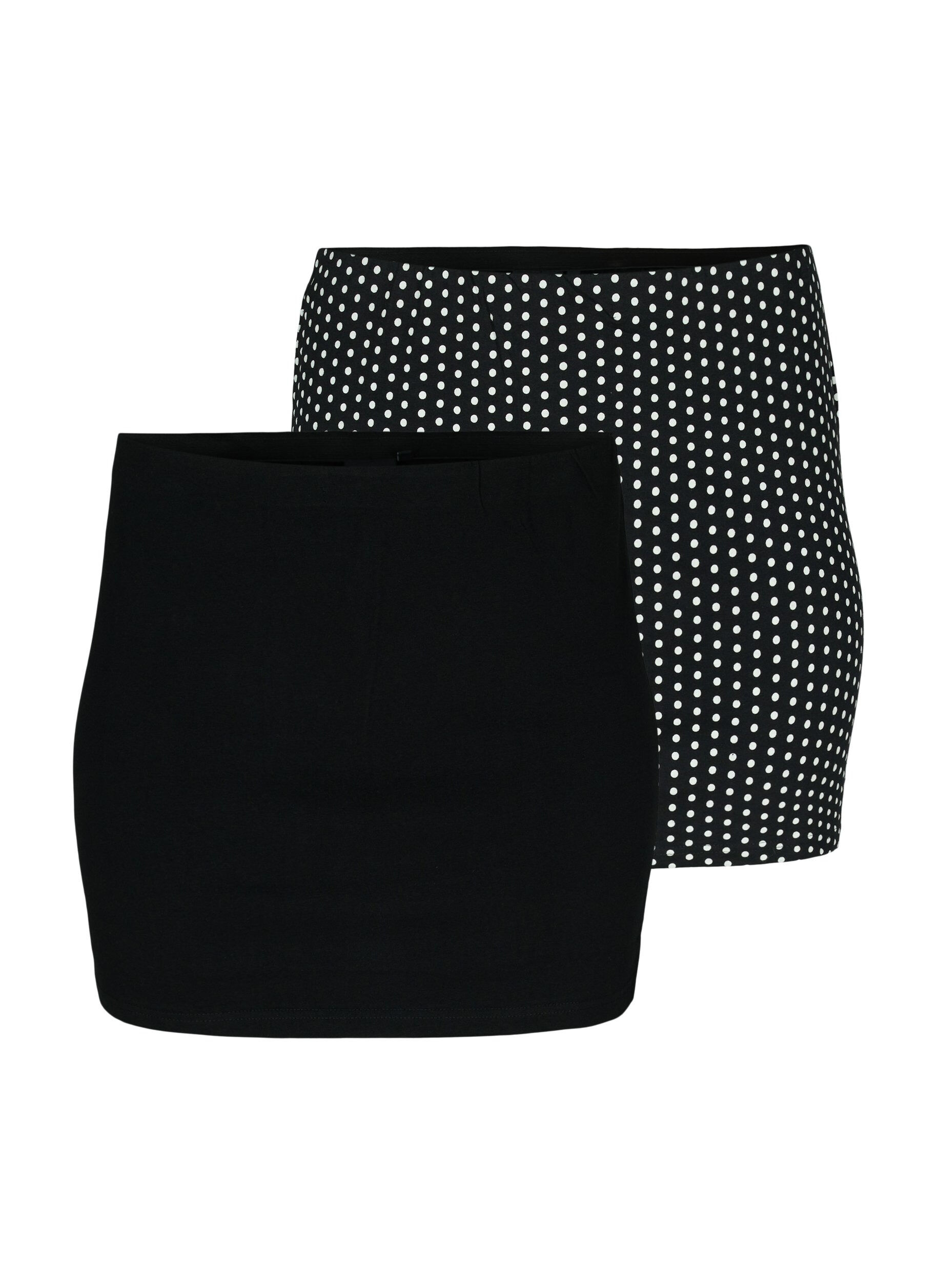 Zizzi Extension de tops 2-pack, Black/Black Dot, Packshot image number 0