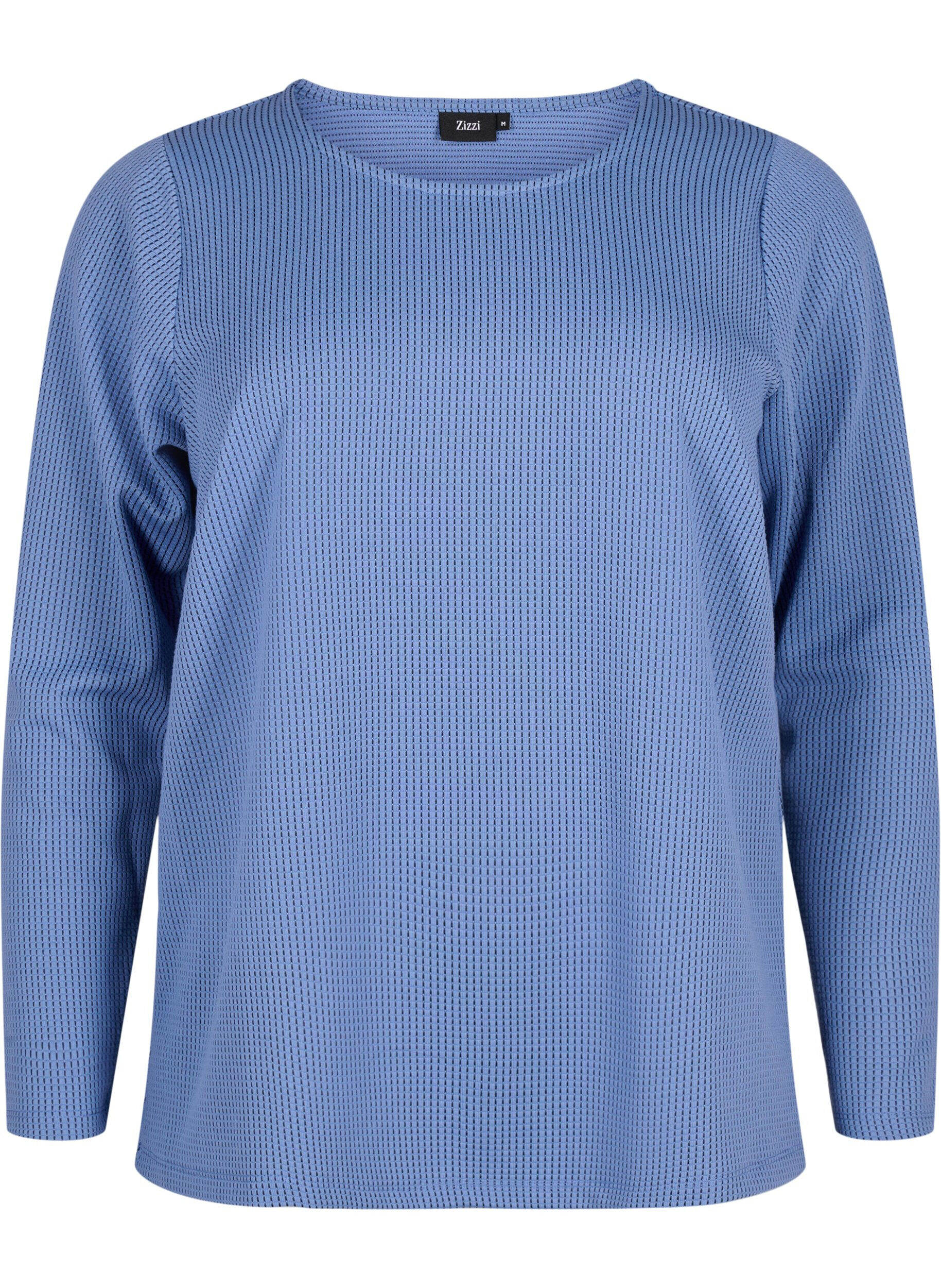 Zizzi Chemisier &agrave; coupe A textur&eacute;, Quiet Harbor, Packshot image number 0