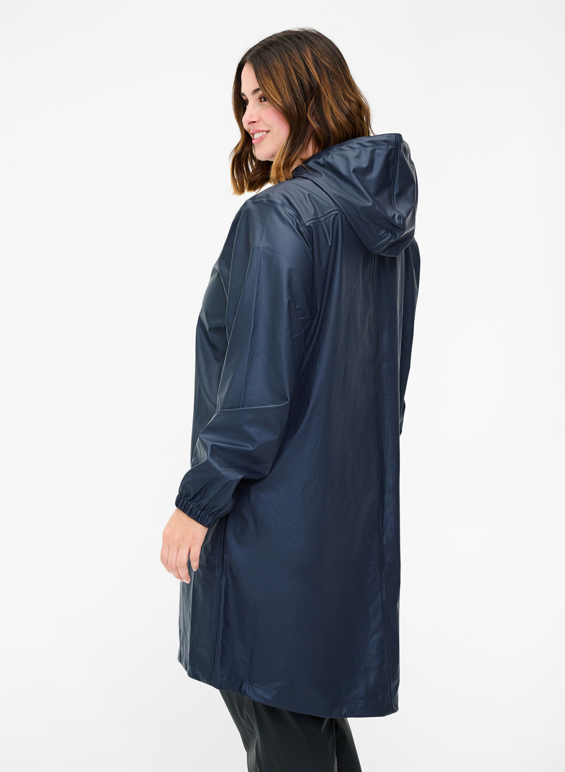 Zizzi Regenjacke mit Kapuze und Knopfverschluss, Night Sky, Model image number 1