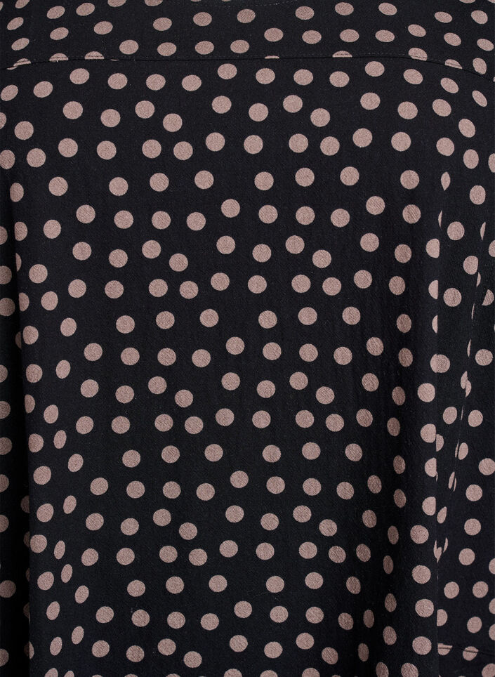 Kurz&auml;rmliges Baumwollkleid mit Aufdruck, Braun, Packshot image number 2