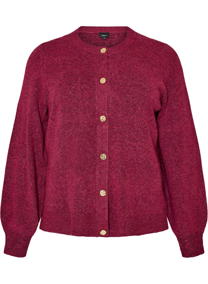 Cardigan en maille douce avec boutons dor&eacute;s, Rose poudr&eacute;e, Packshot image number 0