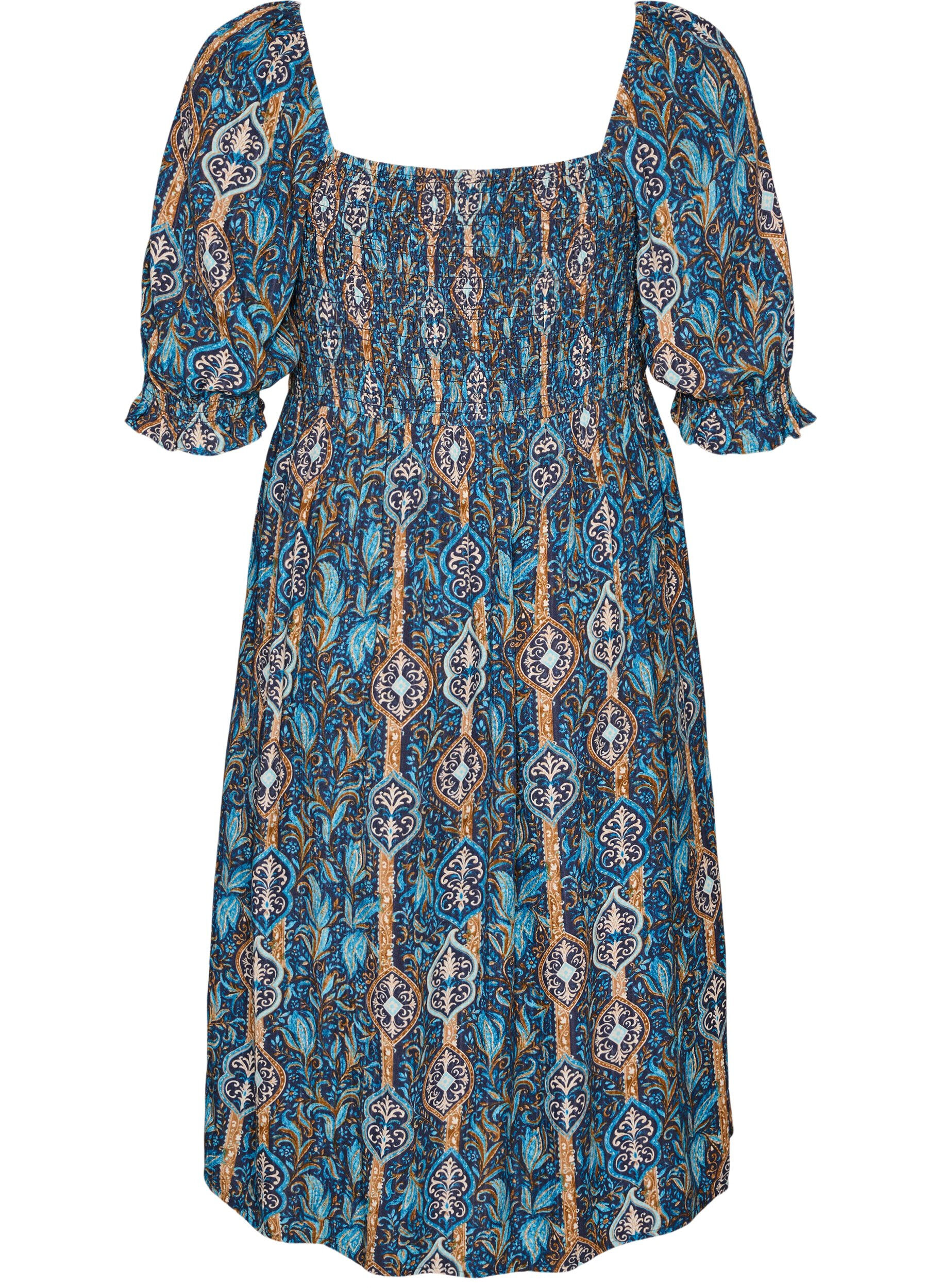 ZizziSommerkleid aus Viskose mit Paisleymuster, Blau, Packshot image number 1