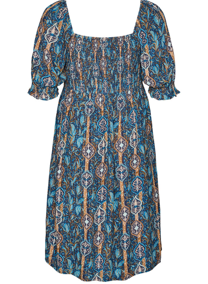 Sommerkleid aus Viskose mit Paisleymuster, Blau, Packshot image number 1