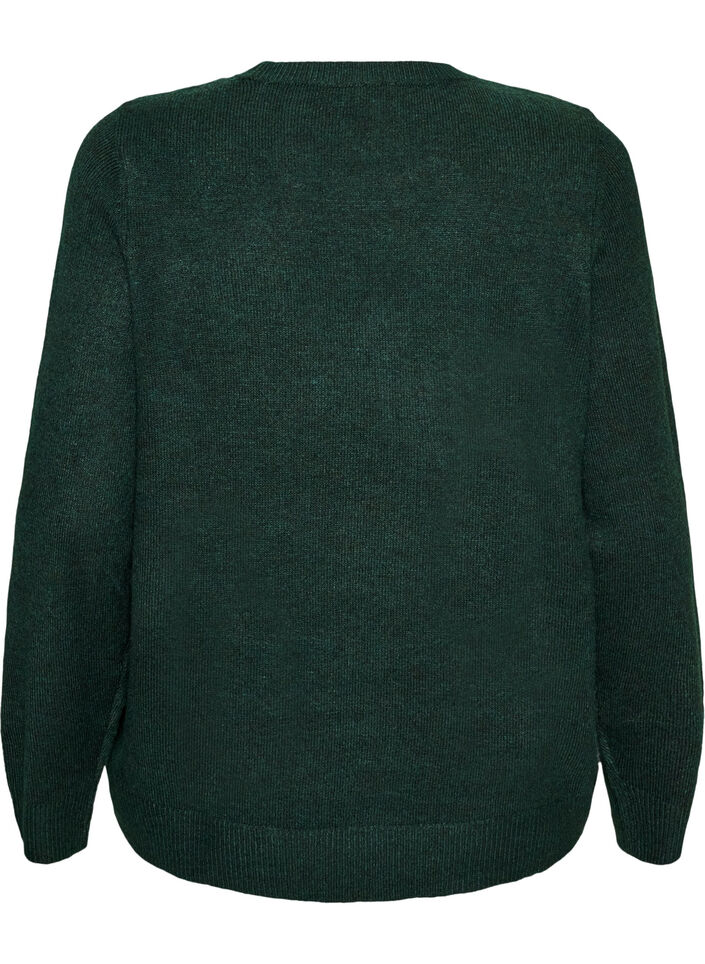 Pull avec n&oelig;ud &agrave; paillettes, Vert fonc&eacute;, Packshot image number 1