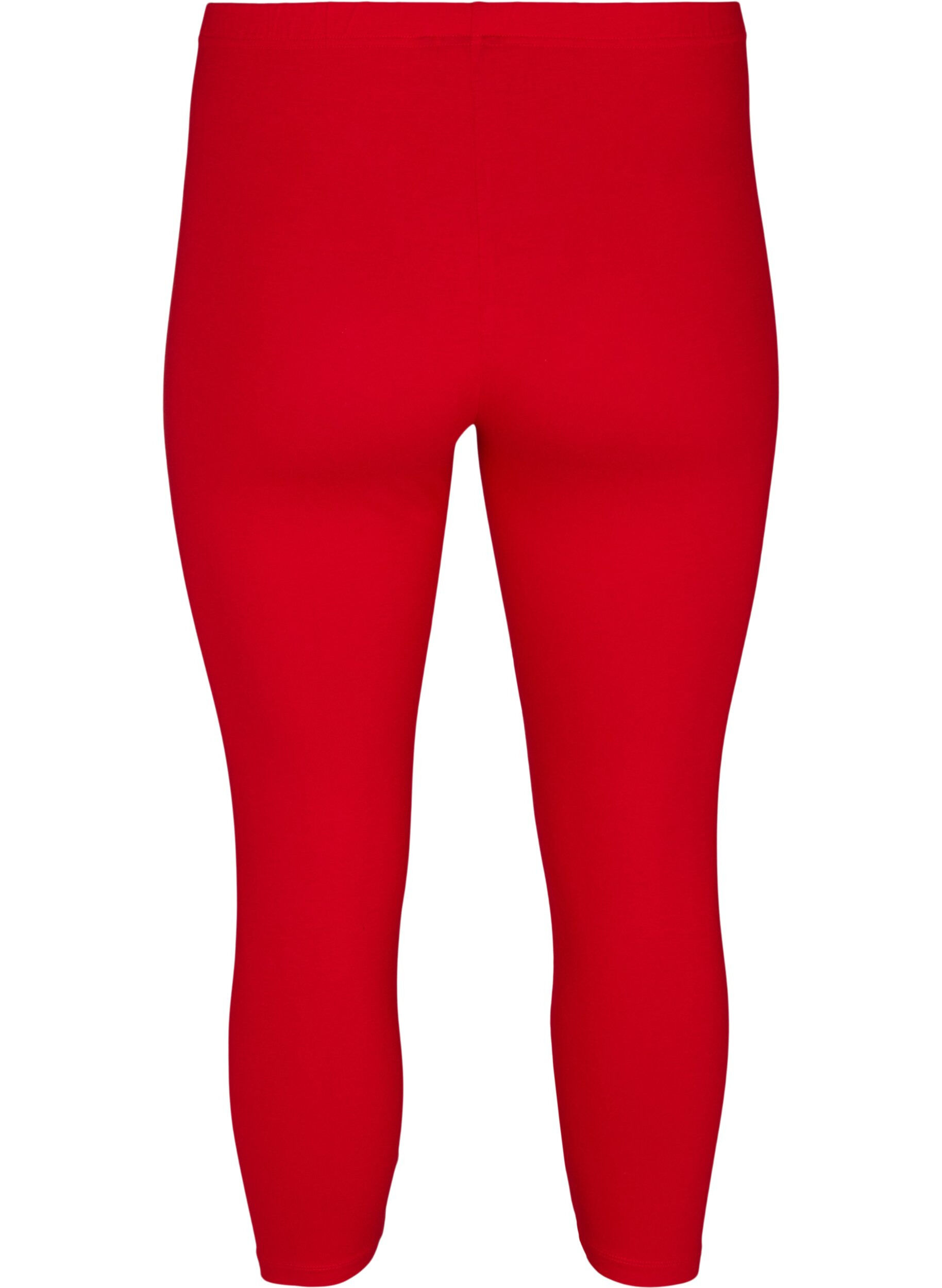 Zizzi Basic 3/4-Leggings , Tango Red, Packshot image number 1