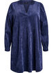 Kurzes Samtkleid mit langen Ärmeln, Blau, Packshot image number 0