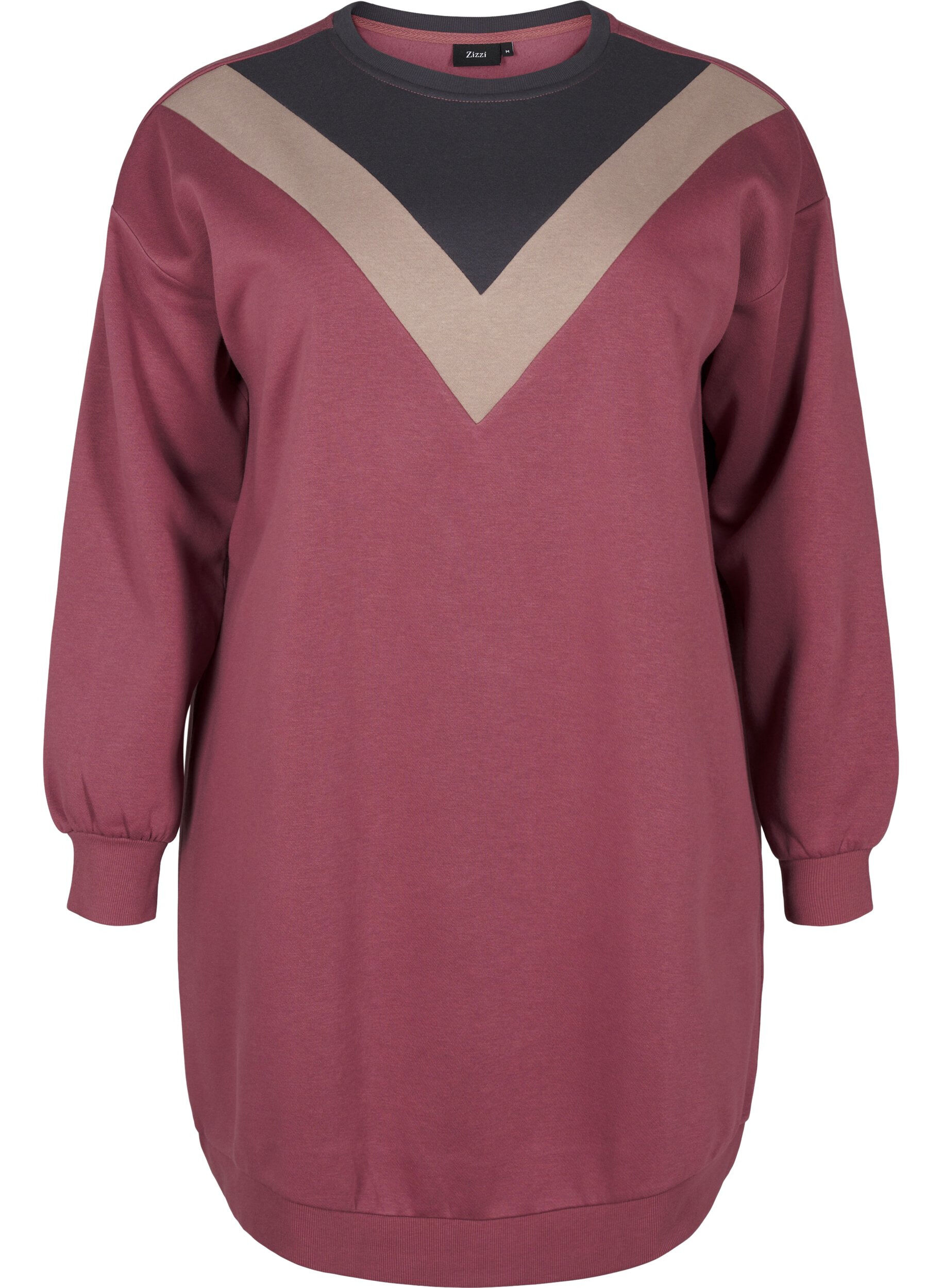 Zizzi Langes Sweatshirt mit Farbblock, Rose B. Color Block, Packshot image number 0