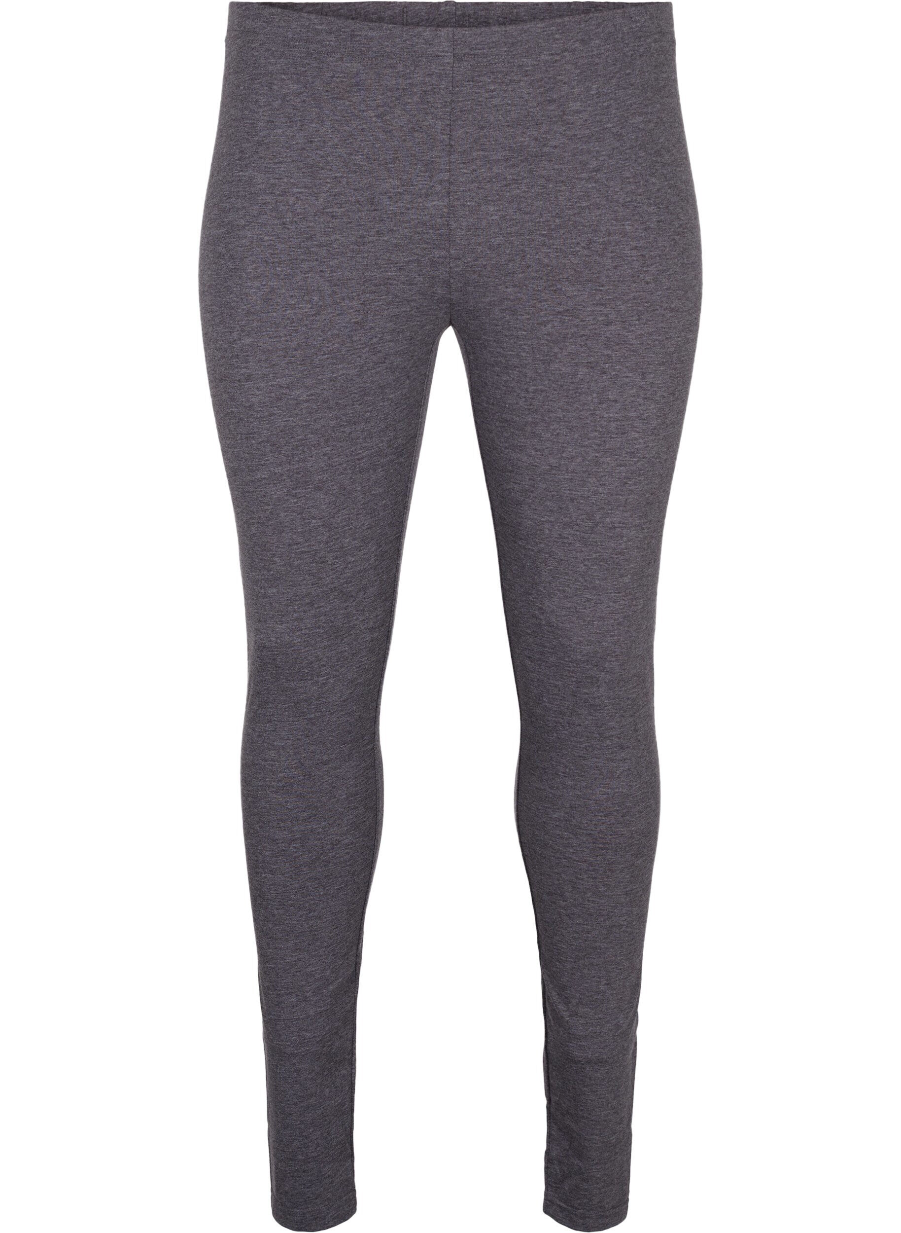 Zizzi Graue Melange-Leggings, Dark Grey Melange, Packshot image number 0
