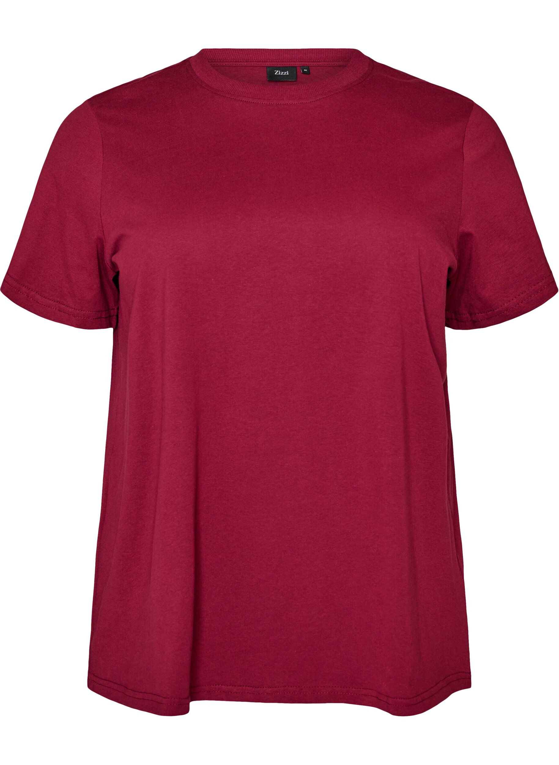 T-shirt basique en coton &agrave; col rond