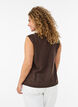 Gilet sans manches avec col en V et boutons, Marron, Model image number 2