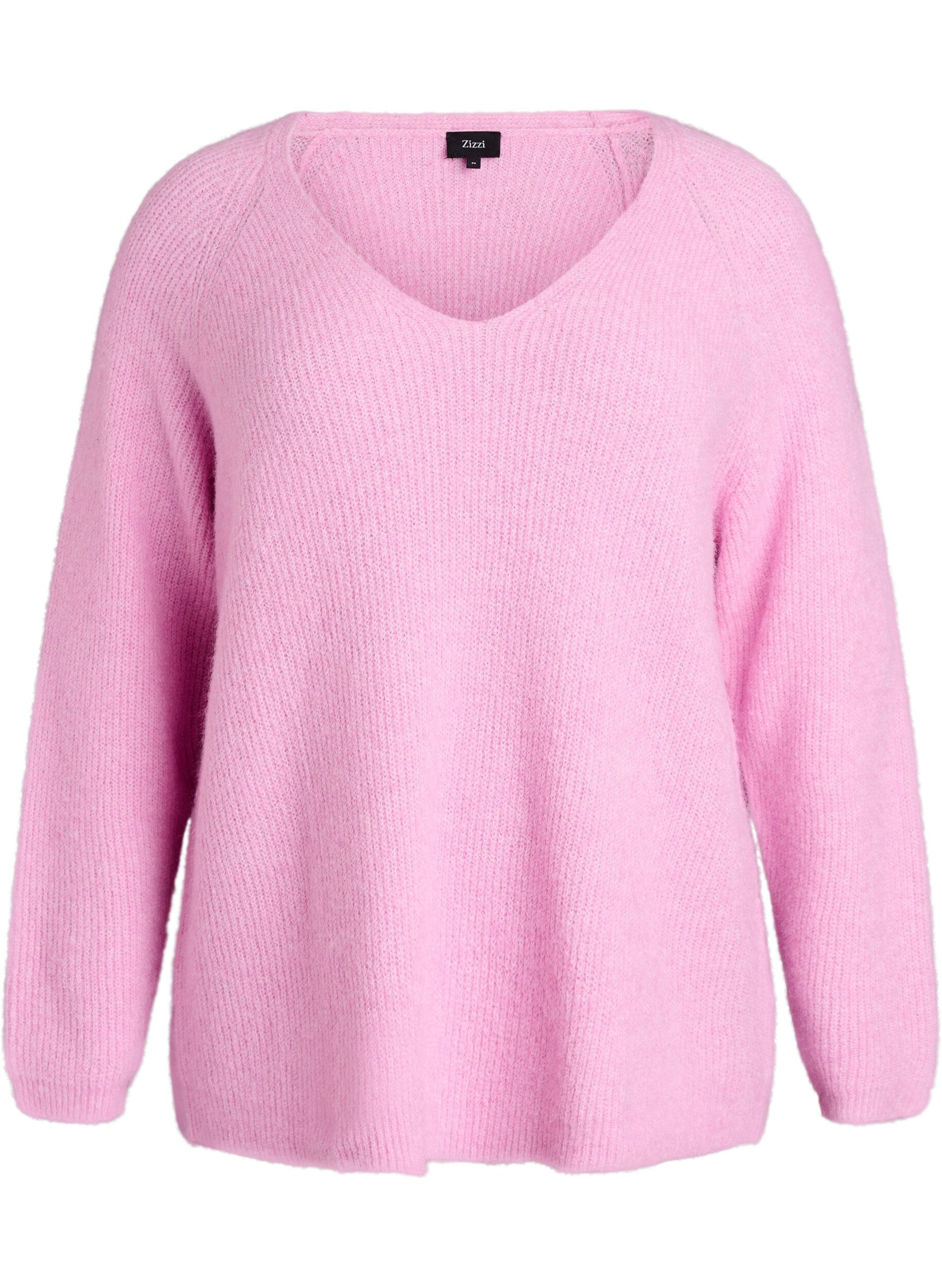 Strickbluse mit V-Ausschnitt und Raglan&auml;rmeln