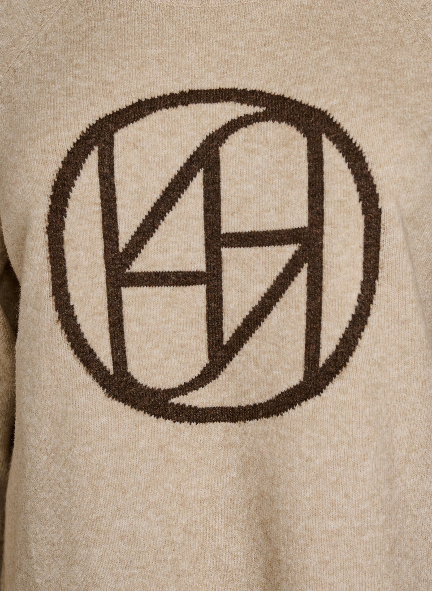 ZizziPullover mit Logo und Kontraststreifen, Beige, Packshot image number 2