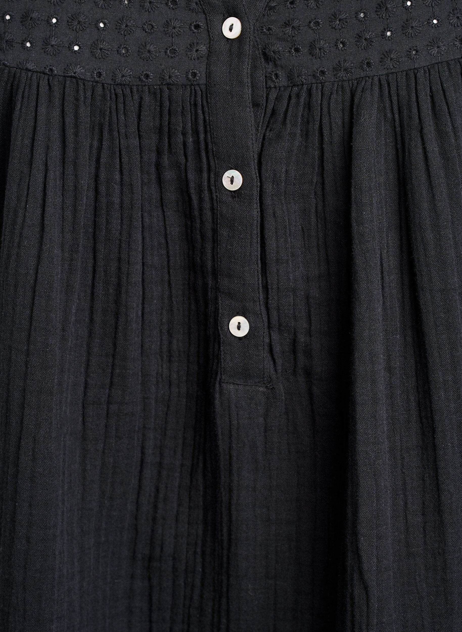 ZizziBluse aus Baumwollmusselin mit Lochstickerei, Schwarz, Packshot image number 2