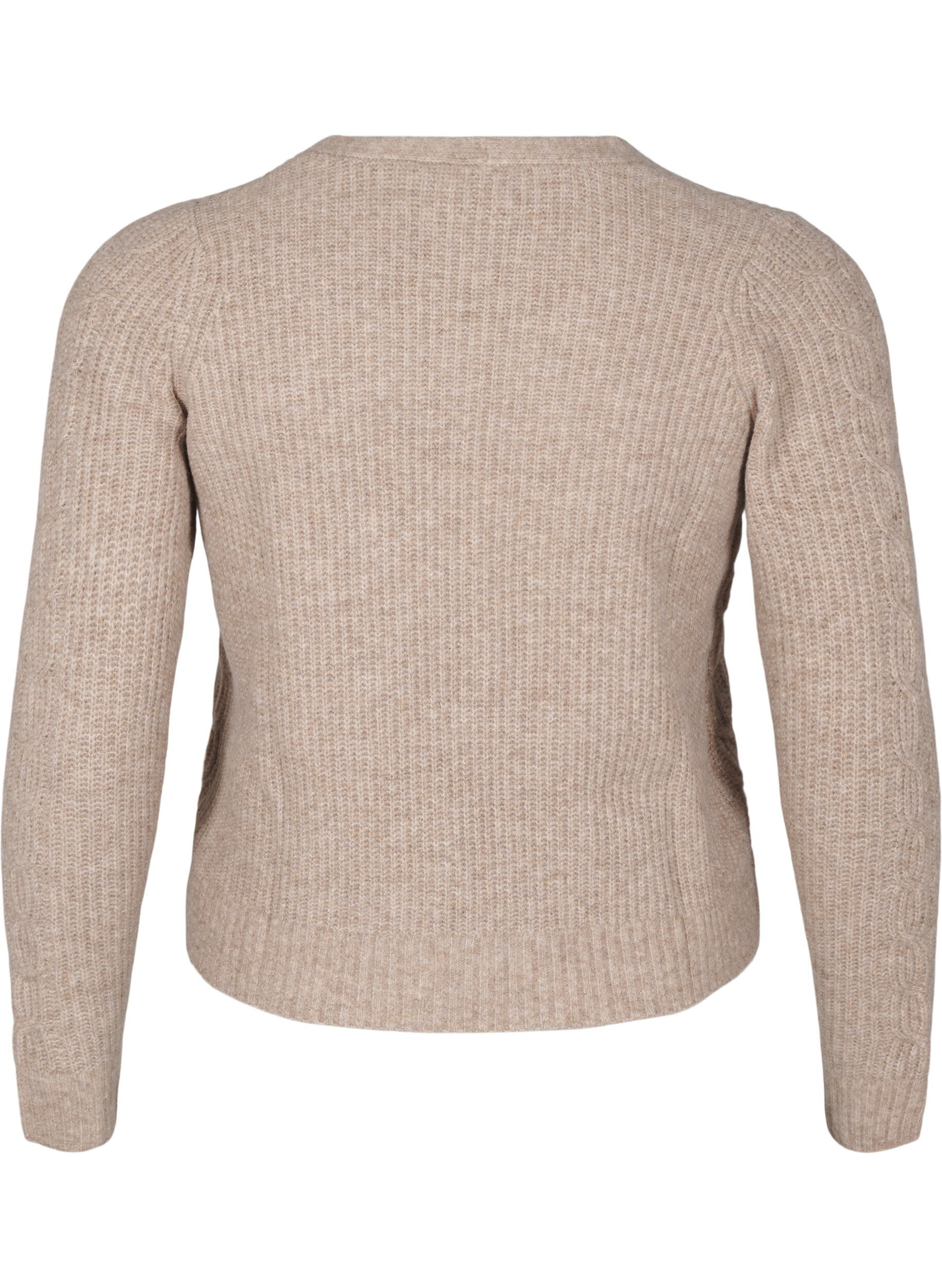 Zizzi Cardigan en maille avec lien &agrave; nouer, Simply Taupe Mel., Packshot image number 1