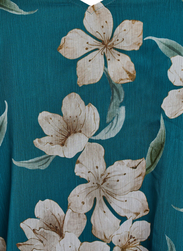 Bluse aus Chiffon mit gebl&uuml;mtem Print und langen &Auml;rmeln, Gr&uuml;n, Packshot image number 2