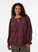Blouse en dentelle &agrave; manches longues, Bordeaux fonc&eacute;, Model image number 0