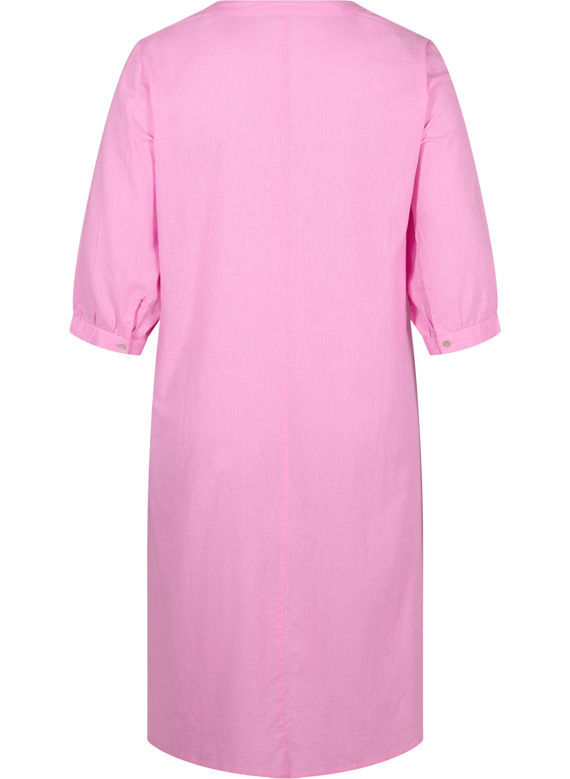 Zizzi Robe longue &agrave; manches 3/4, Begonia Pink, Packshot image number 1