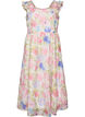 Robe longue fleurie en lyocell avec volants, Blanc, Packshot image number 0