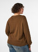 Cardigan en maille torsad&eacute;e avec boutons d&eacute;coratifs, Marron, Model image number 2