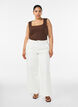Jean Myra taille haute coupe ample, Blanc, Model image number 0