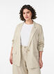 Blazer en lin et viscose avec revers et poches, Beige, Model image number 0