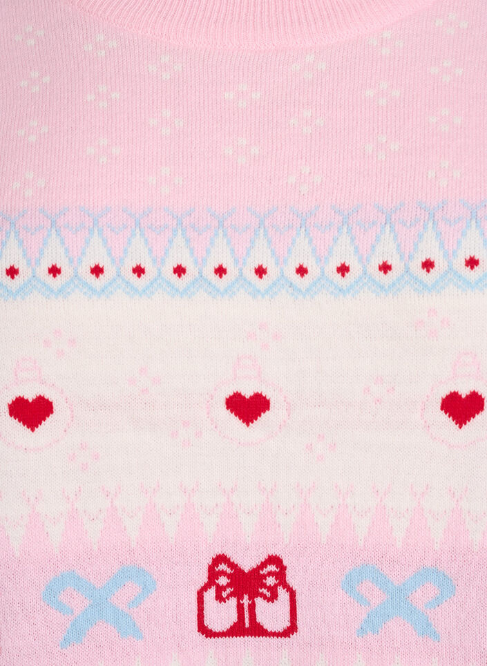 Blouse en maille avec motif de Noël, Rose, Packshot image number 2
