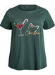 T-shirt de No&euml;l en coton bio, Vert fonc&eacute;, Packshot image number 0