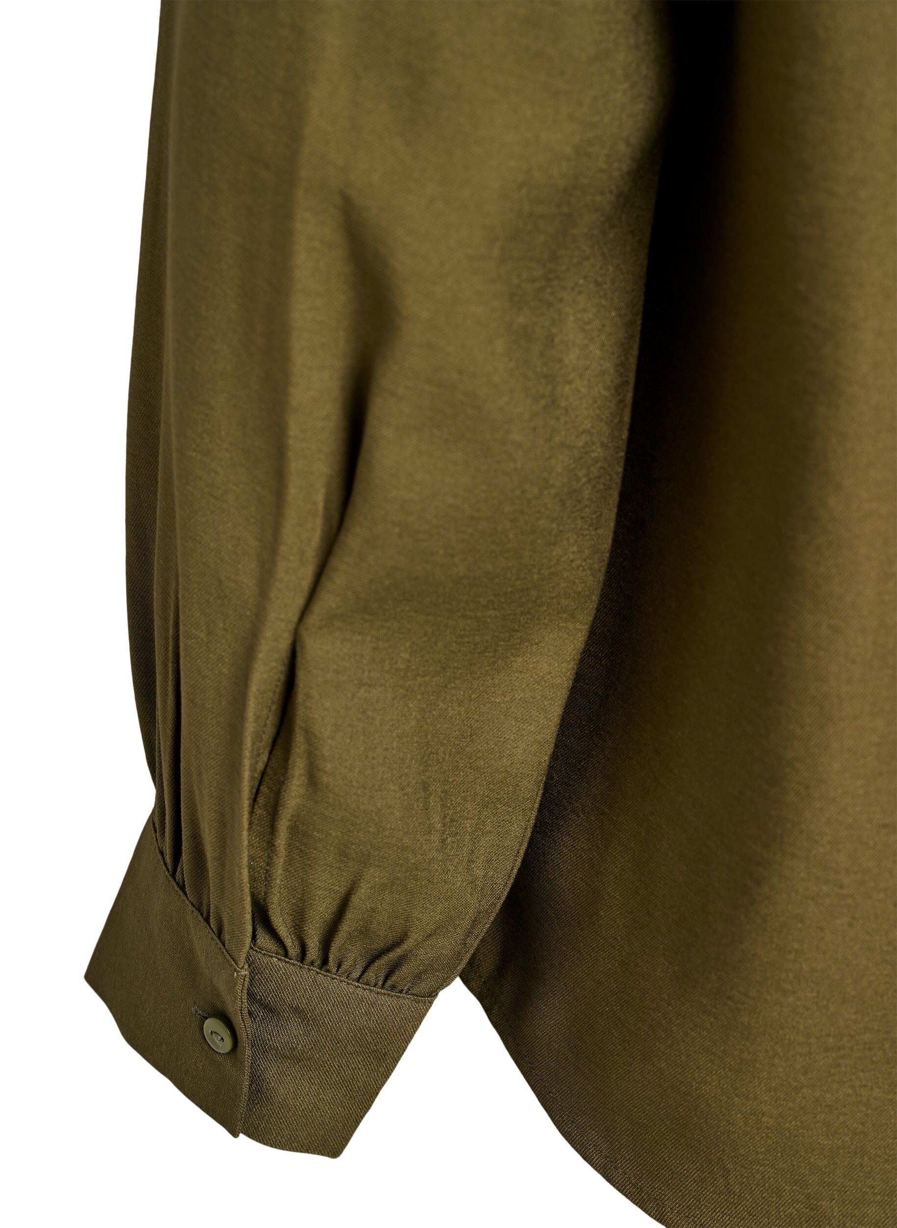 Zizzi Hemdbluse mit Knopfdetail am R&uuml;cken, Gr&uuml;n, Packshot image number 4